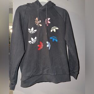 adidas Black Hoodie with Multicolor logo